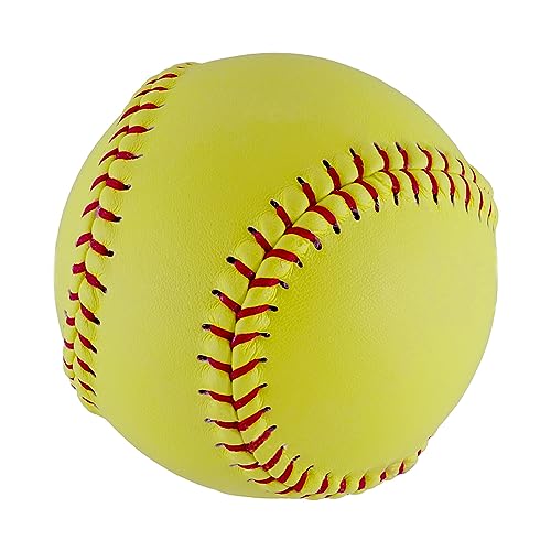 OMYOPY Official Size Softballs 12' Softballs Fastpitch Practice Softballs, Unmarked & Leather Covered Training Ball for Games, Practice and Training(1 Pack)
