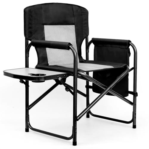 Yestomo Camping Chairs, Folding Chairs for Outside, Directors Chairs Foldable, Lawn Chairs for Adults Heavy Duty,SUPPORT to 450LBS