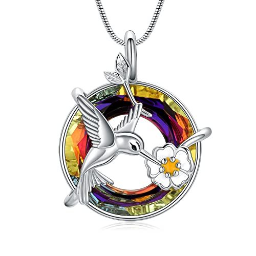 mingkejw Hummingbird necklaces for women cremation jewelry for ashes Urn Necklaces for Ashes for Women Men Keepsake Memorial Ashes Pendant Necklace