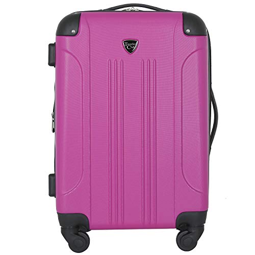 Travelers Club Chicago Hardside Expandable Spinner Luggages, Fuchsia, 20' Carry-On