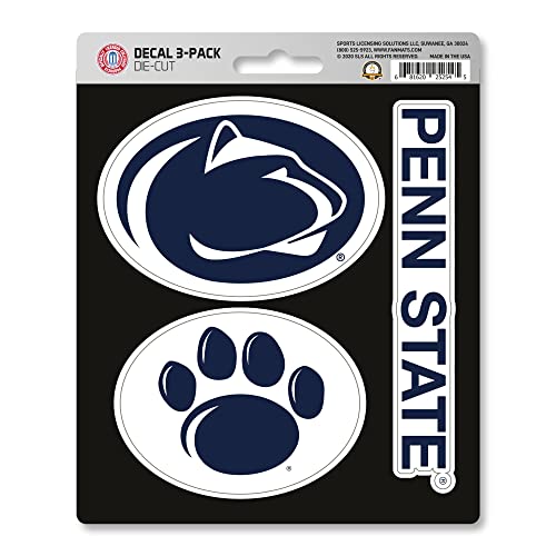Fanmats NCAA Penn State Nittany Lions Team Decal, 3-Pack , Blue