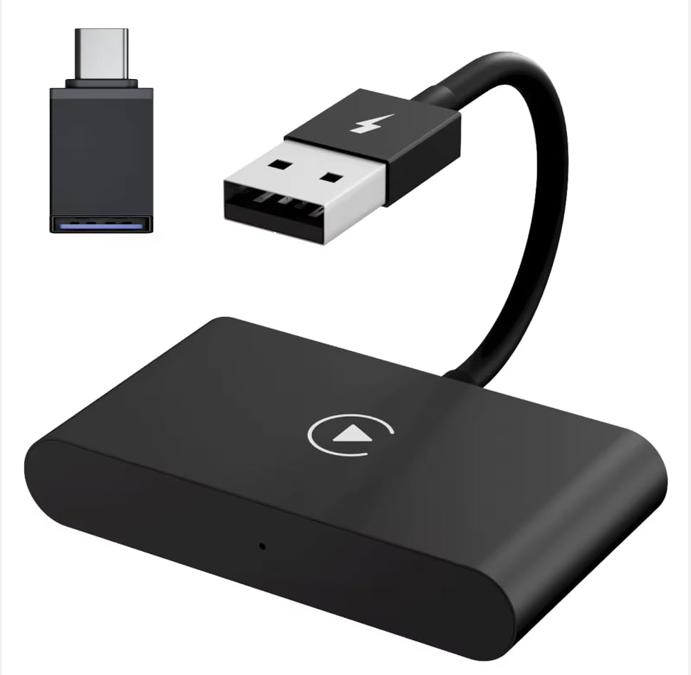 CPCGER Wireless Carplay Adapter 2024 Upgrade Apple Carplay Wireless Adapter Convert Wired to Wireless CarPlay Dongle Plug & Play Fit for Cars with Factory CarPlay Function