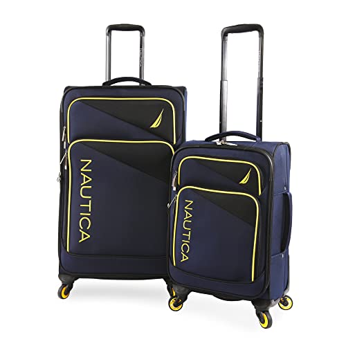 NAUTICA Emry 2pc Softside Luggage Set, Navy Yellow