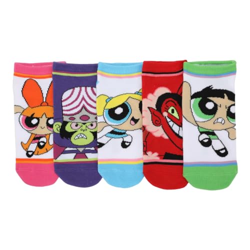 Bioworld Adult Powerpuff Girls Ankle Socks 5-Pack - Superhero Style for Your Feet