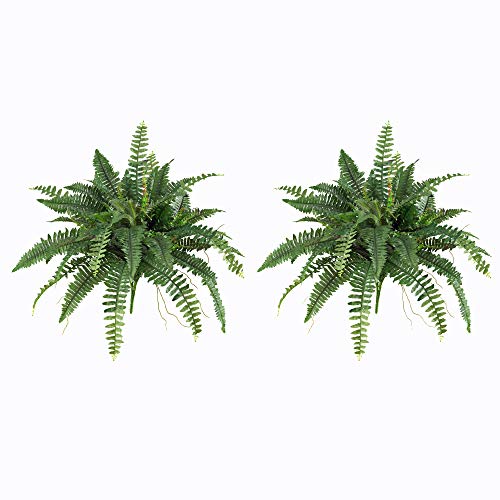 Nearly Natural 40IN Artificial Boston Fern Large Hanging Plant, Set of 2 Artificial Ferns that Look Real for Indoor Home Décor