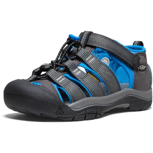 KEEN Newport H2 Closed Toe Water Sandals, Magnet/Brilliant Blue, 10 US Unisex Little Kid