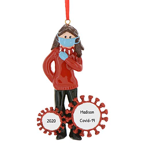 Personalized 2023 Pandemic Christmas Ornament - I Survived Ornament Corona Christmas Ornament 2023 Mask Ornament 2023 Quarantine Ornaments COVID Girl - Free Customization
