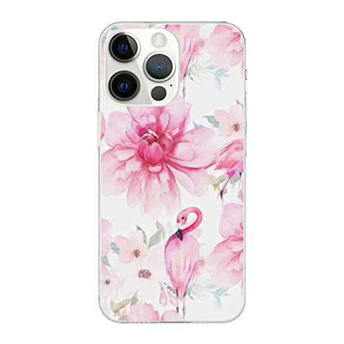 iPhone 14 Pro Case 6.1 in-Pink Flamingos iPhone 14 Case-Soft TPU Shockproof iPhone 14 Pro Protection Case