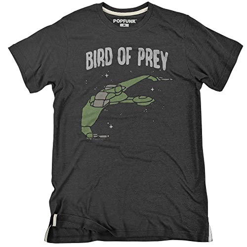 Popfunk Official Star Trek Klingon Bird of Prey Warship Slim Fit Ultrasoft Tri-Blend T-Shirt (Large)