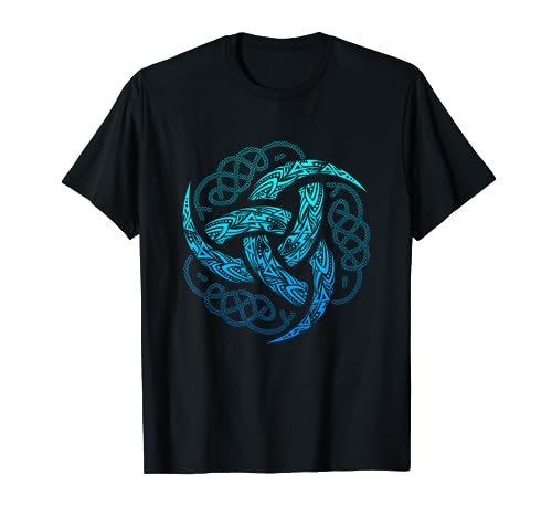 VIKING CELTIC KNOTWORK TRIPLE HORN OF ODIN T-SHIRT