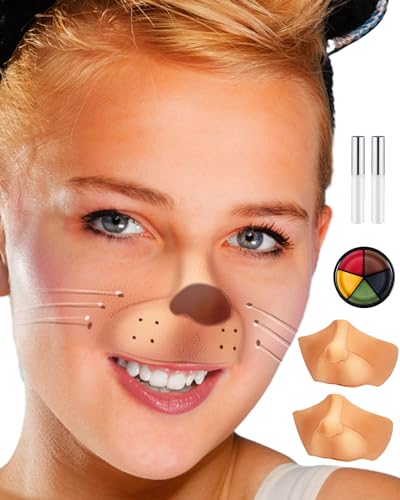 Libima 5 Pcs Christmas Costume Monster Costume Latex Mouse Nose Christmas Latex Prosthetic Faux Mouse Nose Mouse Costume Prosthetic Nose Adhesive Cosmetic Glue for Face Skin Body