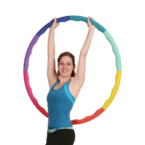 Sports Hoop Weighted Hula Hoop, ACU Hoop 3L - 3.3 lb Large, Weight Loss Fitness Workout with ridges. (Rainbow Colors)
