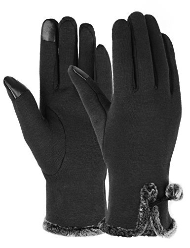 OTIOTI 1 Pair Womens Gloves Winter Touch Screen Texting Gloves for Women Fleece Lined Thick Warm Gloves