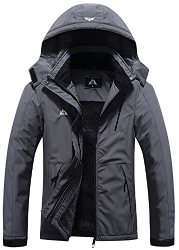 MOERDENG Women's Mountain Waterproof Ski Jacket Windproof Rain Windbreaker Winter Warm Hooded Snow Coat X-Large
