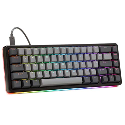 DROP ALT High-Profile Mechanical Keyboard — 65% (67 Key) Gaming Keyboard, Hot-Swap Switches, Programmable Macros, RGB LED Backlighting, USB-C, Doubleshot PBT, Aluminum Frame (Halo True, Black)