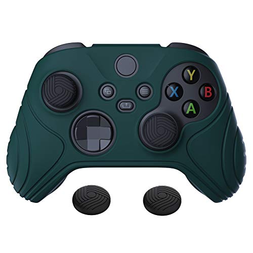 eXtremeRate PlayVital Samurai Edition Racing Green Anti-Slip Controller Grip Silicone Skin for Xbox Core Controller, Ergonomic Protective Case Cover for Xbox Series S/X Controller w/Thumb Grips