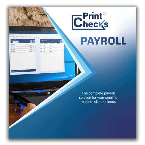 Print Checks Payroll - 2023 & 2024 Payroll software for Windows 10/11 - CD - Includes 12 month license