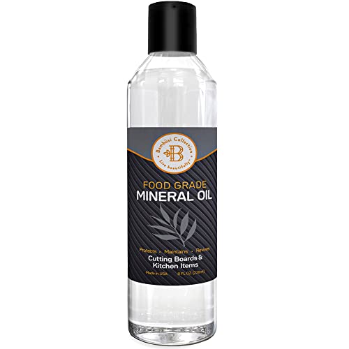 Food Grade Mineral Oil - Cutting Board Oil, Butcher Block Oil to Maintain Wood Cutting Board Conditioner, Protects & Restores Wood, Bamboo, and Teak Cutting Boards and Utensils - 8 oz