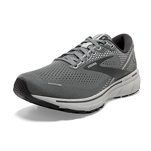 Brooks Ghost 14 Sneakers for Men Offers Soft Fabric Lining, Plush Tongue and Collar, and L Lace-Up Closure Shoes Grey/Alloy/Oyster 11.5 D - Medium