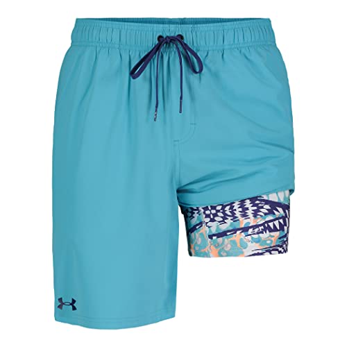 Under Armour Men's Standard Compression Lined Volley, Swim Trunks, Shorts with Drawstring Closure & Elastic Waistband, Blue SURF-Solid