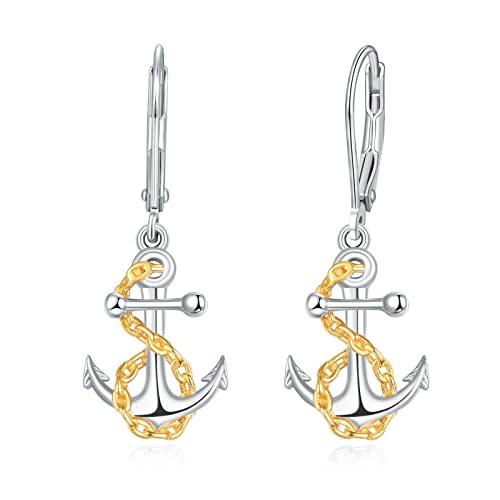 Palpitate Anchor Earrings Anchor Dangle Earrings Anchor Earrings for Women Ocean Earrings Sterling Silver Jewelry Gifts for Women Sailor