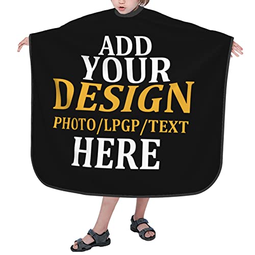 YOMVUKW Custom Children Barber Cape, Personalized Salon Haircut Capes, Add Your Image Haircut Kit Hairdressing Apron