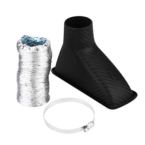 Suuonee Air Intake Turbo, Universal Car Modified Front Bumper Air Intake Turbo Turbine Inlet Pipe Funnel Kit (Square)