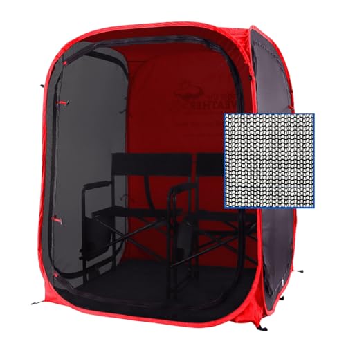 WeatherPod XL 1-Person Bug-Screen Pod – Pop-Up Mosquito Screen Tent Made with Fine Gauge, No-See-Um Proof Mesh - Red