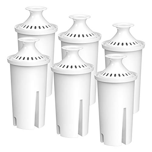 FilterLogic NSF Certified Pitcher Water Filter, Replacement for Brita Classic 35557, OB03, Mavea 107007, Replacement for Brita Pitchers Grand, Lake, Capri, Wave and More (Pack of 6)