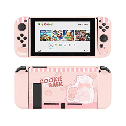 GeekShare Protective Case for Nintendo Switch, Soft TPU Slim Case Cover Compatible with Nintendo Switch Console and Joy-Con (Cookie Bear)