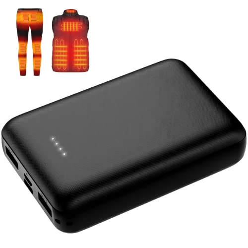 Whsahans 5V 2A Rechargeable Battery Pack for Heated Vest 10000mah Heated Jacket Battery Power Bank for Heated Vests Heated Jackets Heated Hoodies for Men Women(No DC port, Not suit for 7.4v)