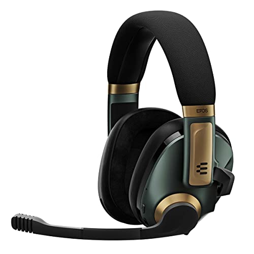 EPOS Gaming H3Pro Hybrid Gaming Headset - PC Headphones with Microphone - Noise-Cancellation, Adjustable, Smart Button Audio Mixing, Bluetooth, Gaming Suite, Surround Sound - (Racing Green)