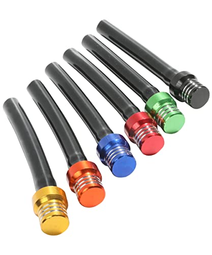 ESEWALAS 6pcs Colorful Breather Hose Gas Fuel Tank Cap,Atv Gas Fuel Cap,Universal CNC Tube One Way Valve Aluminum Breather Valve,Compatible with ATV Quad CRF YZF RMZ KLX DRZ Pit Dirt Bike Motorcycle