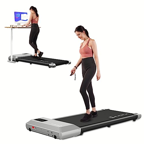 Superun Walking Pad, 2 in 1 Under Desk Treadmill, Walking Pad Treadmill Under Desk with 300lbs Capacity, Treadmills for Home and Office Free Installation with Remote Control