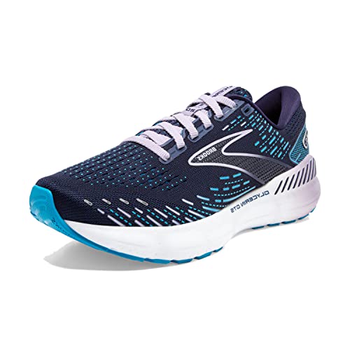 Brooks Women's Glycerin GTS 20 Supportive Running Shoe - Peacoat/Ocean/Pastel Lilac - 9 Wide