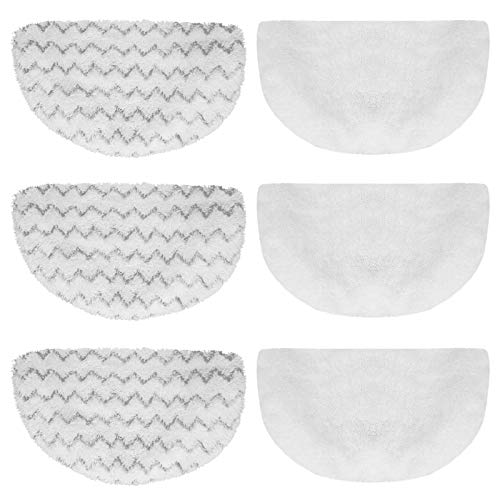 6 Pack Replacement Steam Mop Pads for Bissell Powerfresh Steam Mop 1940 1440 1544 1806 2075 Series, Model 19402 19404 19408 19409 1940a 1940f 1940q 1940t 1940w B0006 B0017,Washable Cleaning Pad