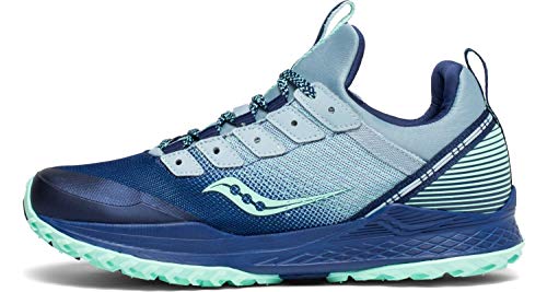 Saucony Women's Mad River TR Trail Running Shoe, Blue/Navy, 5.5