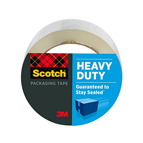 Scotch Heavy Duty Packaging Tape, 1.88' x 54.6 yd, Designed for Packing, Shipping and Mailing, Strong Seal on All Box Types, 3' Core, Clear, 1 Roll (3850)