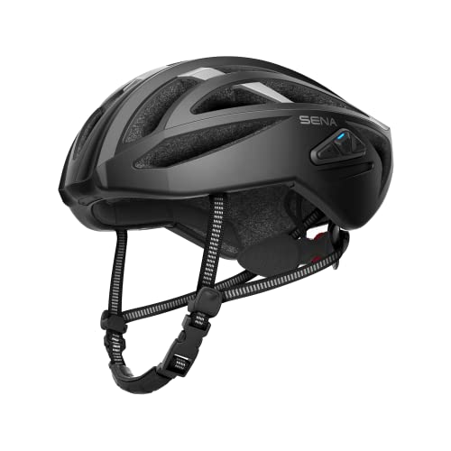 Sena R2 EVO Road Cycling Bluetooth Helmet Integrated Mesh Intercom System (Matte Black, Large)