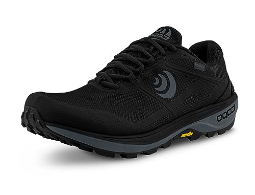 Topo Athletic Men's Terraventure 4 WP Waterproof Comfortable Cushioned Durable 3MM Drop Trail Running Shoes, Athletic Shoes for Trail Running, Black/Charcoal, Size 11