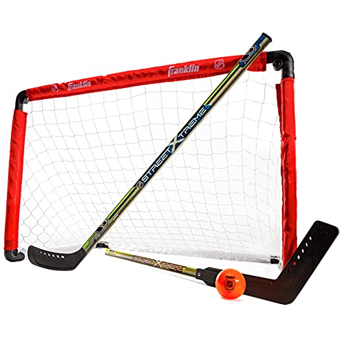Franklin Sports 36' NHL Hockey Goal with 2 Sticks - Youth Hockey Goal and Stick Set - Official NHL Product