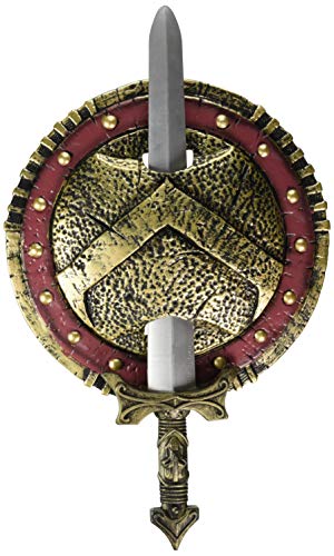 California Costumes Spartan Combat Shield And Sword, Red/Gold, One Size Costume Accessory