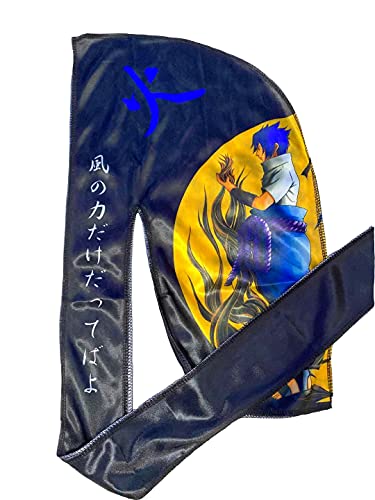 FOR KINGS. BY KINGS CROWN LMTD SUPPLY Art Silky Design Durag - Silky 360 Wave Du Rag with Long Tails and Quadruple Stitching (Saske Nruto)