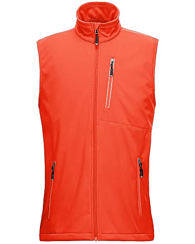 33,000ft Men's Windproof Lightweight Golf Vest Outerwear with Pockets, Softshell Sleeveless Jacket for Running Hiking Sports