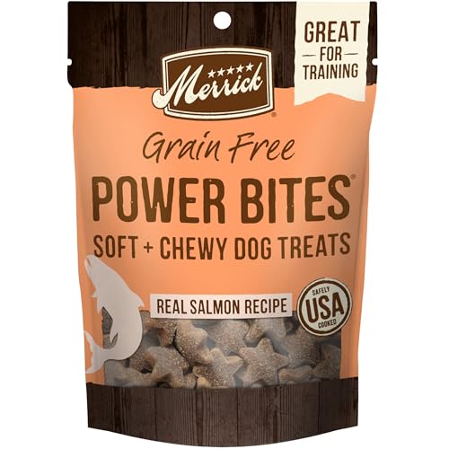 Merrick Power Bites Dog Treats, Real Salmon Recipe - 6 oz. Bag
