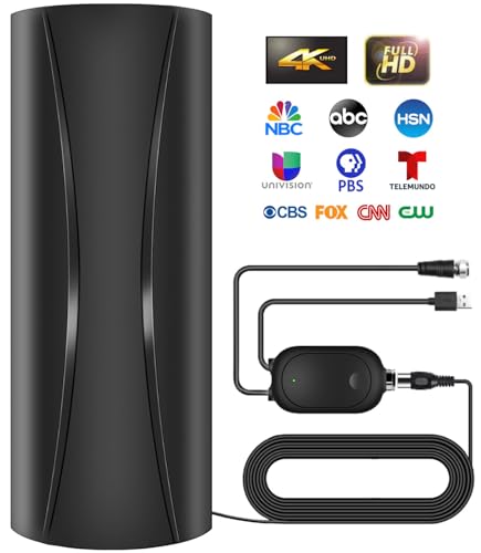 890+ Miles Range TV Antenna, Digital TV Antenna Indoor with Amplifier and Signal Booster, Portable HD Antenna for TV Indoor Outdoor for Smart TV and Old TVs - 36ft Coax Cable - Support 4K 1080p