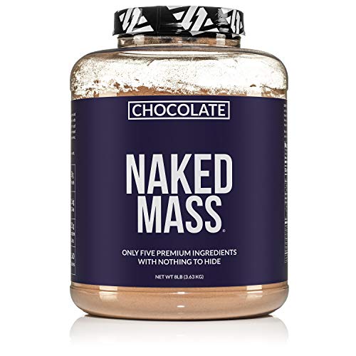 NAKED Chocolate Mass Gainer - All Natural Weight Gainer Protein Powder - 8lb Bulk, GMO Free, Gluten Free & Soy Free. No Artificial Ingredients - 1,360 Calories