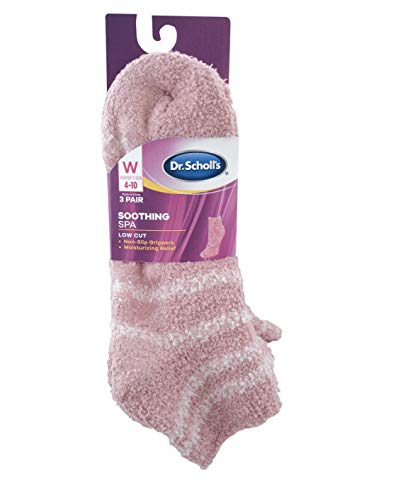 Dr. Scholl's womens Low Cut Soothing Spa - Lavender & Vitamin E Infused 2 3 Pair Packs Socks, Pink, 4 10 US