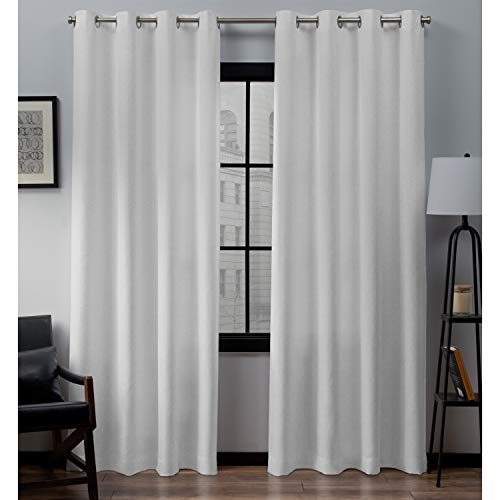 Exclusive Home Curtains Loha Linen Window Curtain Panel Pair, 54' x 108', Winter White