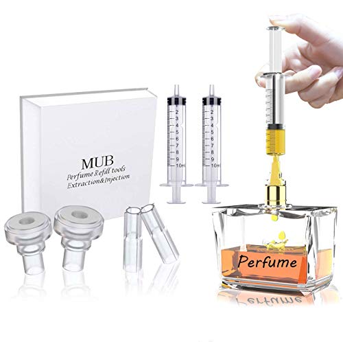 MUB Perfume Refill Pump Tools, Perfume Dispenser with Adapter Tools for Perfumes Transfer to empty bottles, Include 2 Syringe for Replacement